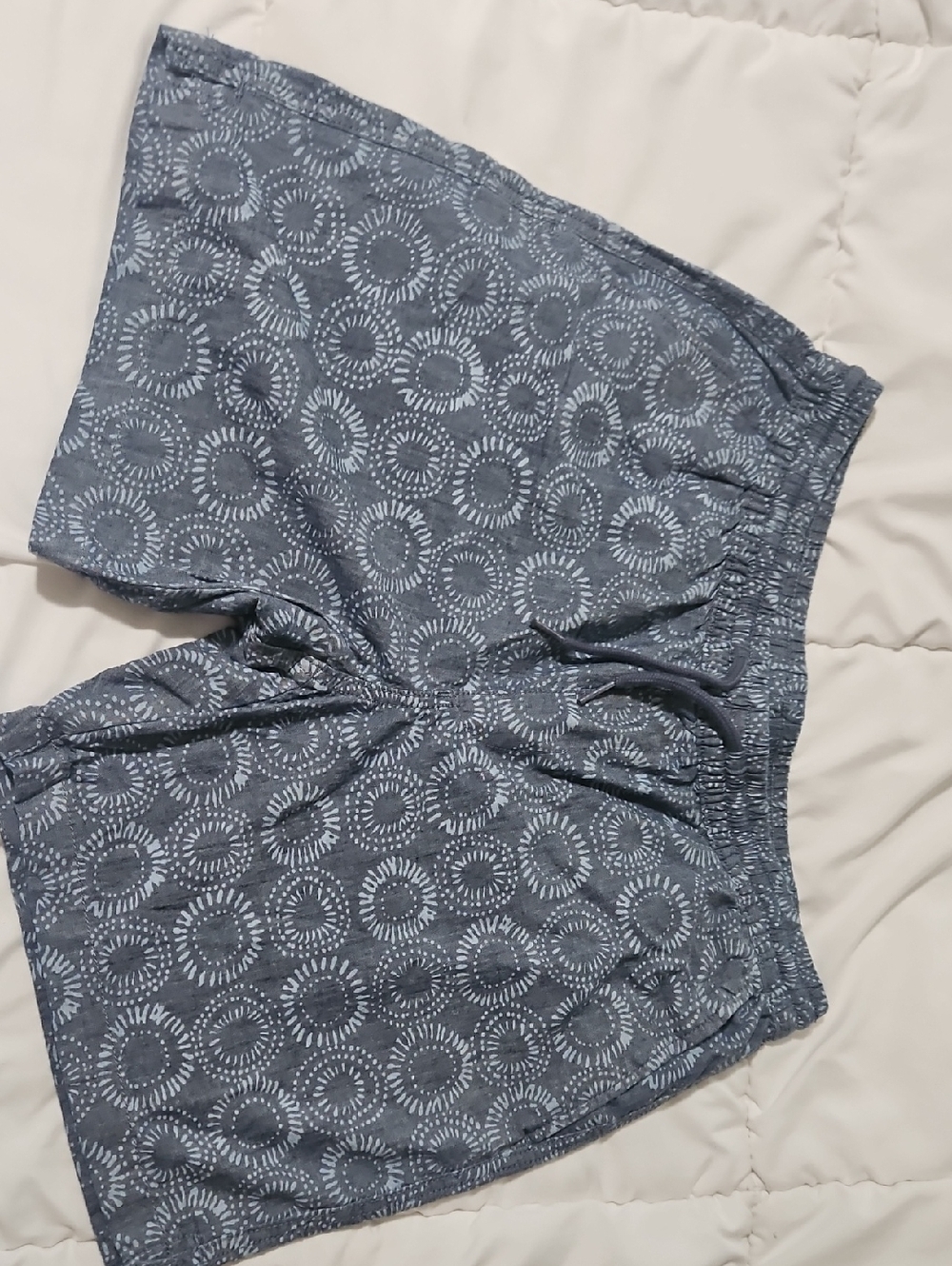Izod Navy Blue Printed Elastic-Waist Shorts
